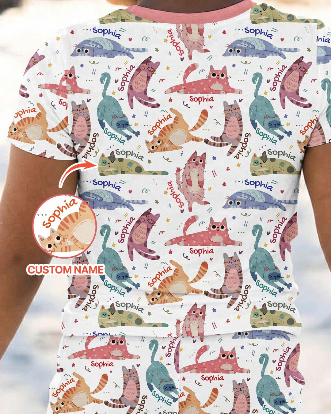 Conjunto de pijama de dos piezas de bambú de manga corta, plantilla personalizada