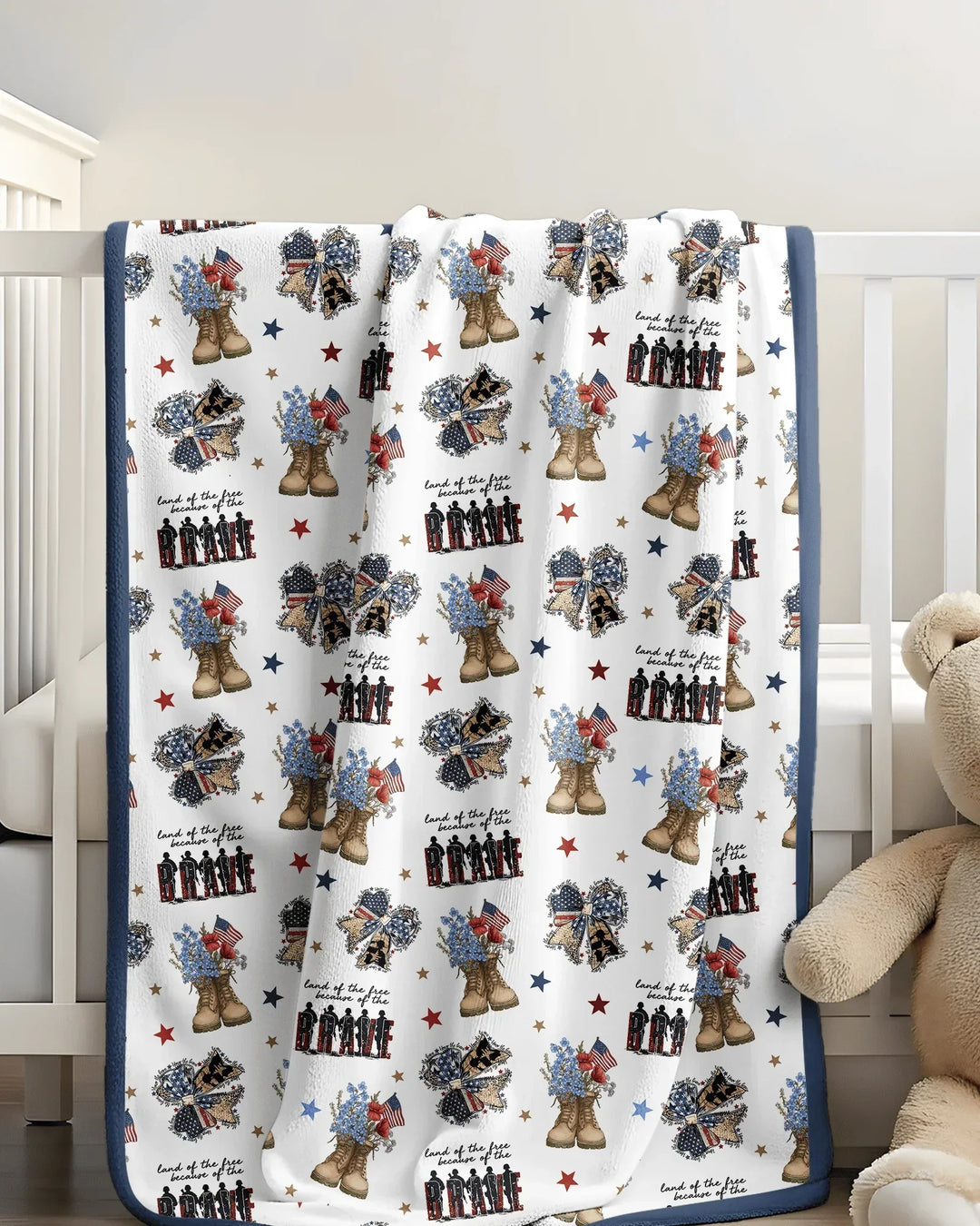 Honor the Brave Family Matching Bamboo Blanket