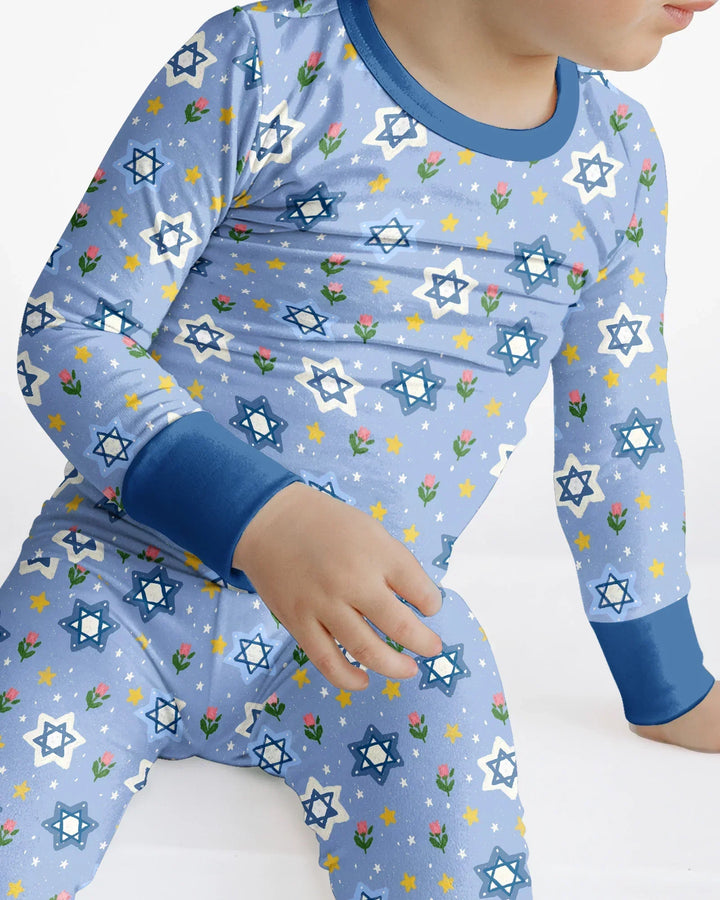 Zweiteiliges Langarm-Pyjama-Set mit Sommerfrüchten