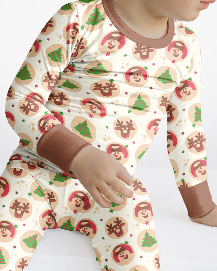 Holiday Cookie Party Family Matching Bamboo Two Piece Long Sleeve Pajama Set