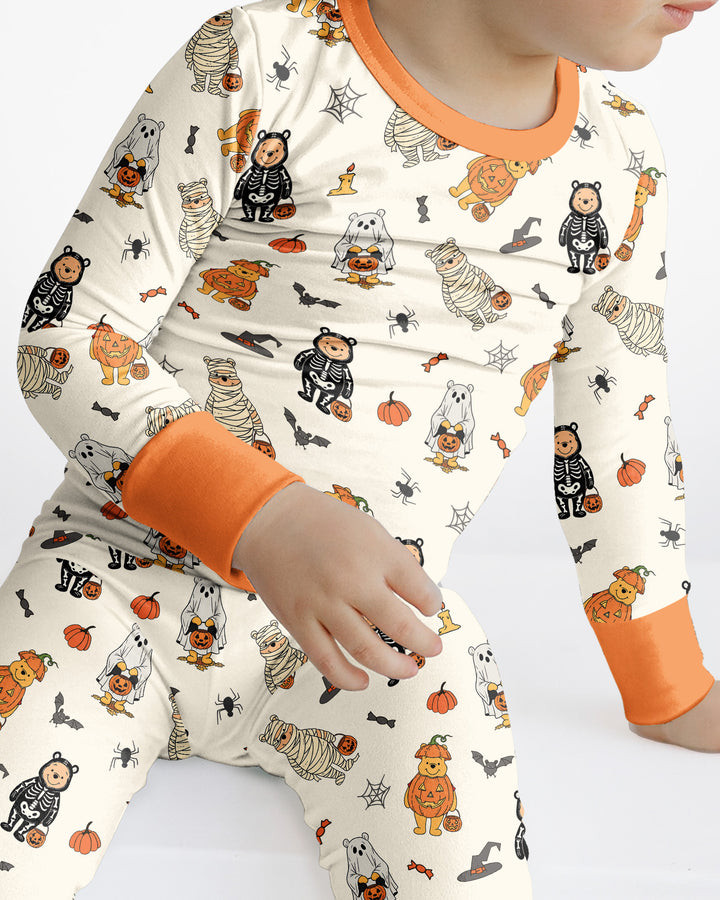 Retro Trick Or Treat Bamboo Two Piece Long Sleeve Pajama Set