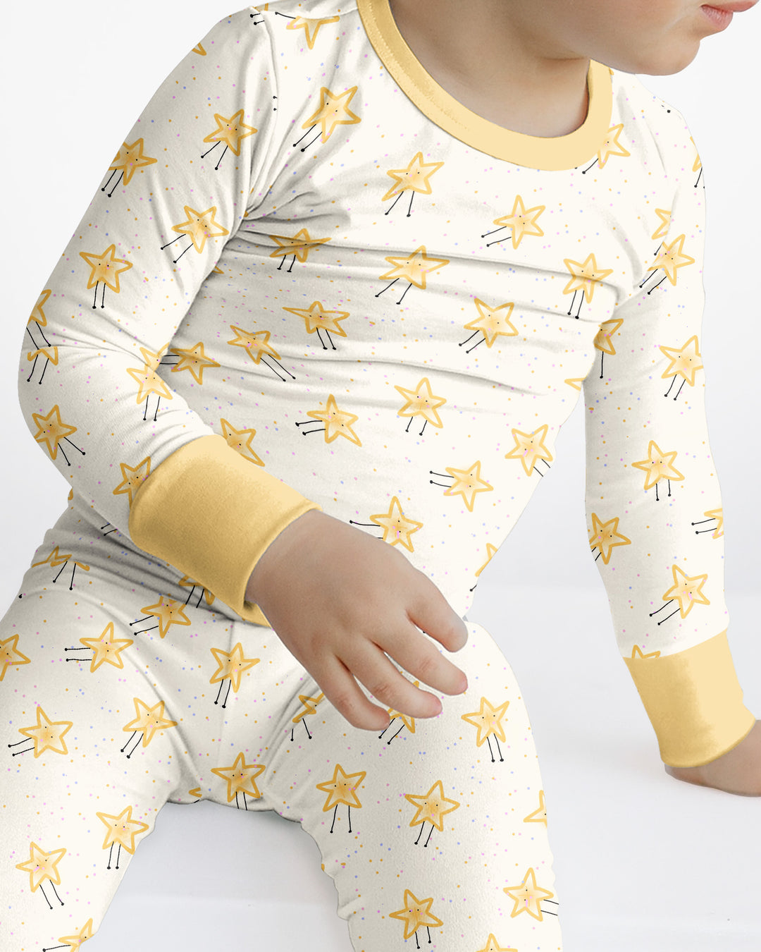 Happy Little Stars Family Matching Bamboo Two Piece Long Sleeve Pajama Set