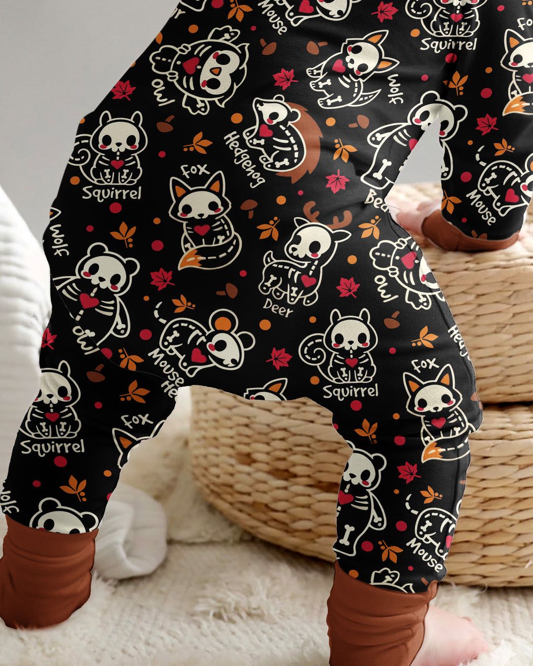 Kawaii Skeleton Woodland Animals Bamboo Convertible Zippy