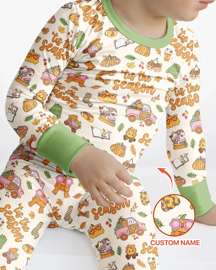 Zweiteiliges Langarm-Pyjama-Set mit Sommerfrüchten
