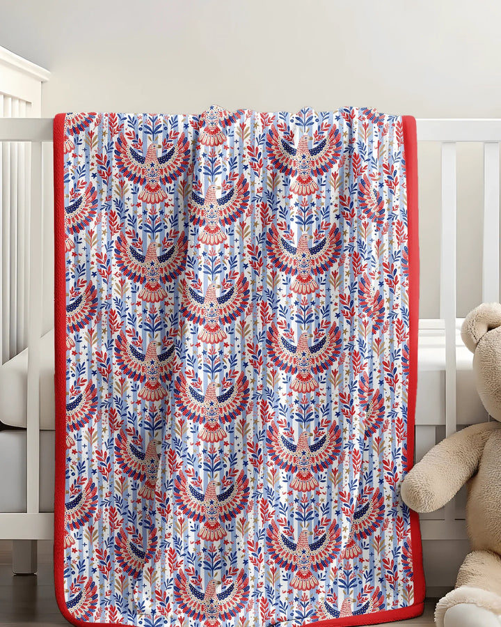 Patriotic Eagle Bamboo Blanket