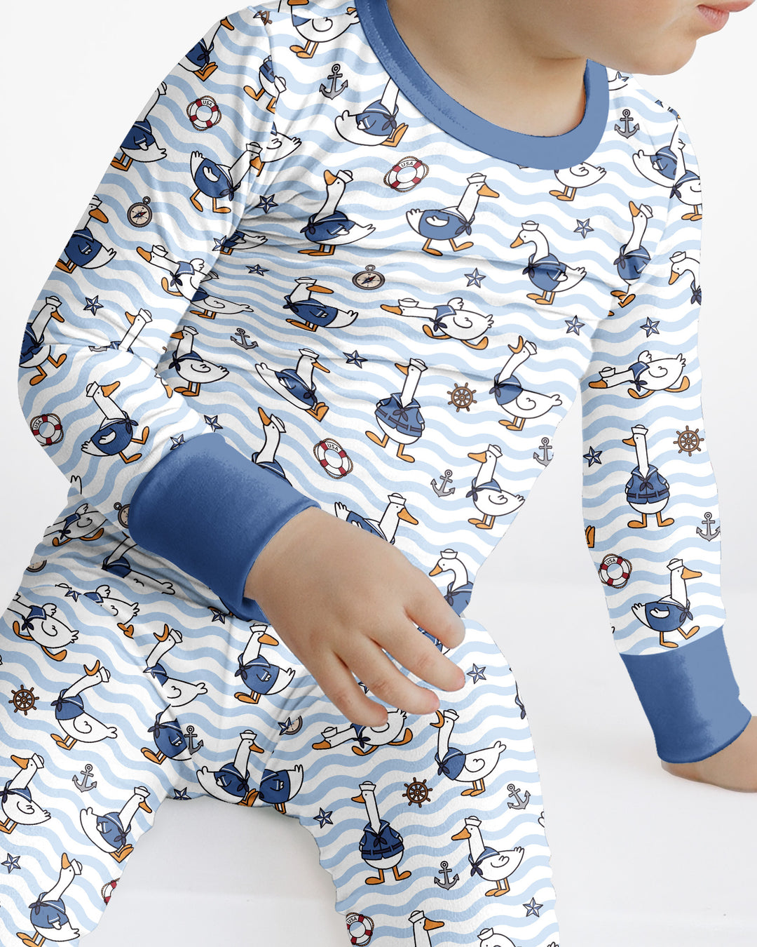 Silly Goose Sailor Bamboo Two Piece Long Sleeve Pajama Set