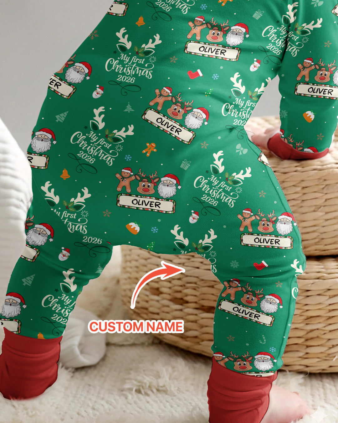 Custom Name Merry Christmas My Deer 2026 Bamboo Convertible Zippy