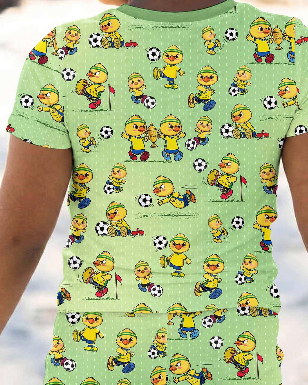 Brasil Soccer Fan Family Matching Bamboo Two Piece Short Sleeve Pajama Set