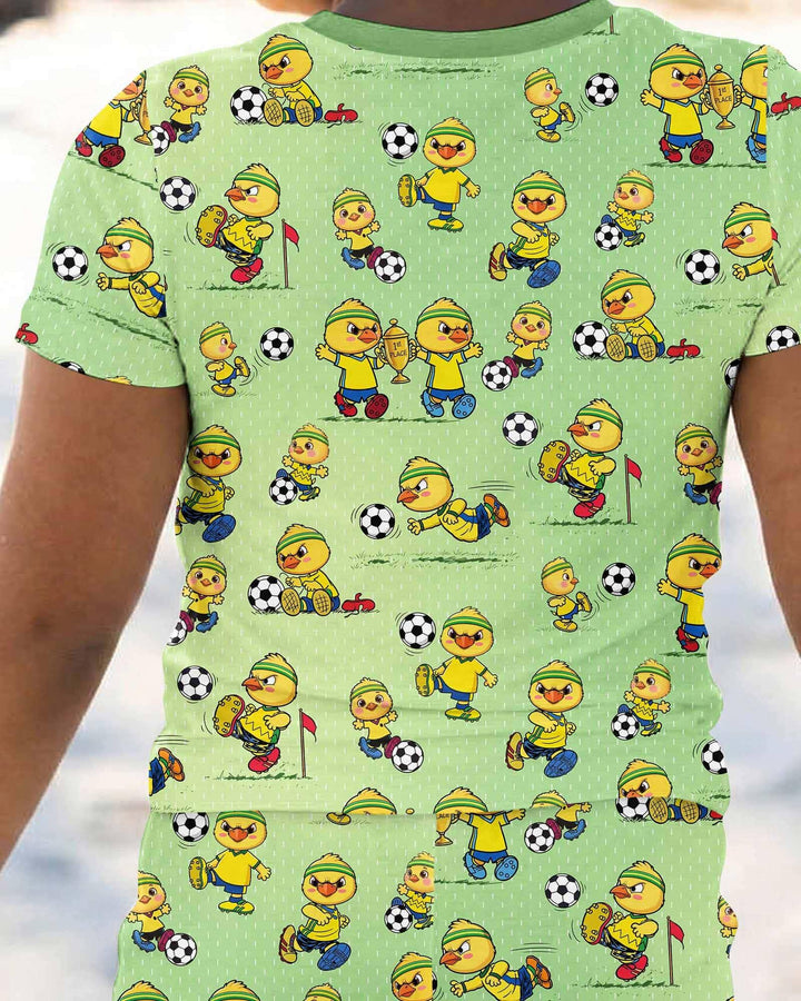 Brasil Soccer Fan Family Matching Bamboo Two Piece Short Sleeve Pajama Set