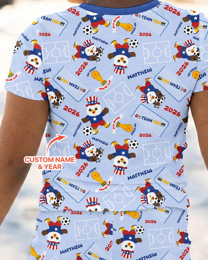 Conjunto de pijama de dos piezas de bambú de manga corta, plantilla personalizada