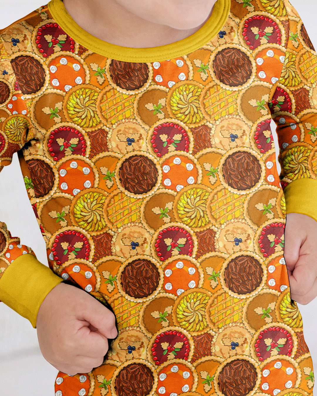 Fall Apple Pie Bamboo Two Piece Long Sleeve Pajama Set