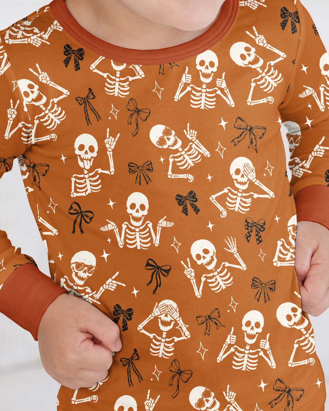 Funny Skeleton Bamboo Two Piece Long Sleeve Pajama Set