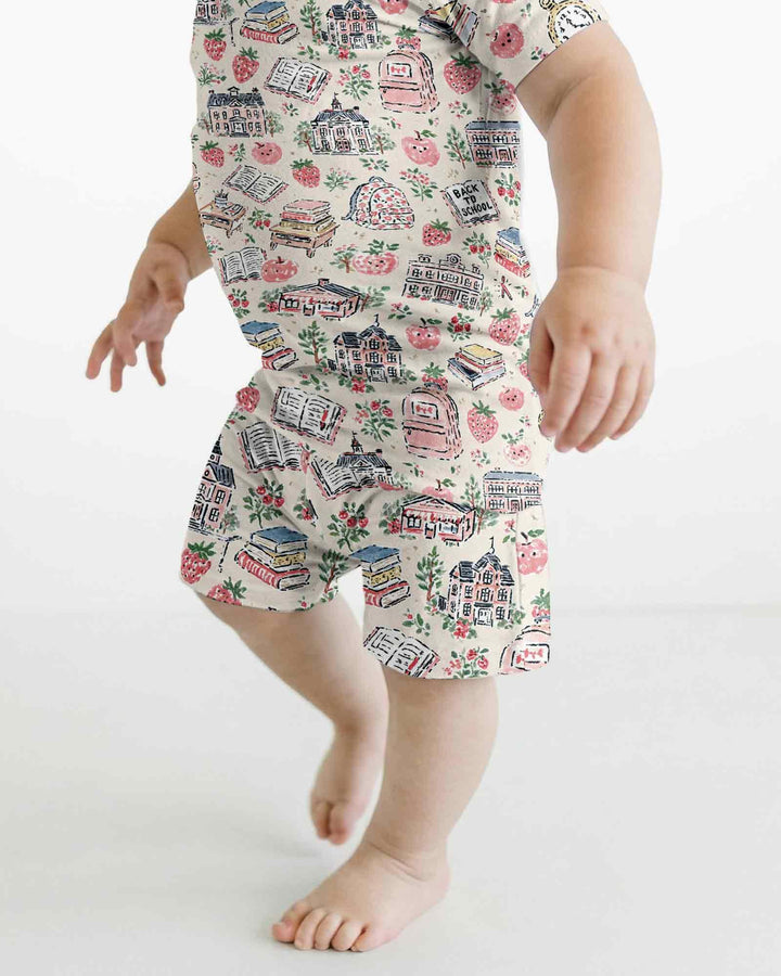 Conjunto de Pijama de Dos Piezas de Bambú con Mangas Cortas y Pantalones Cortos