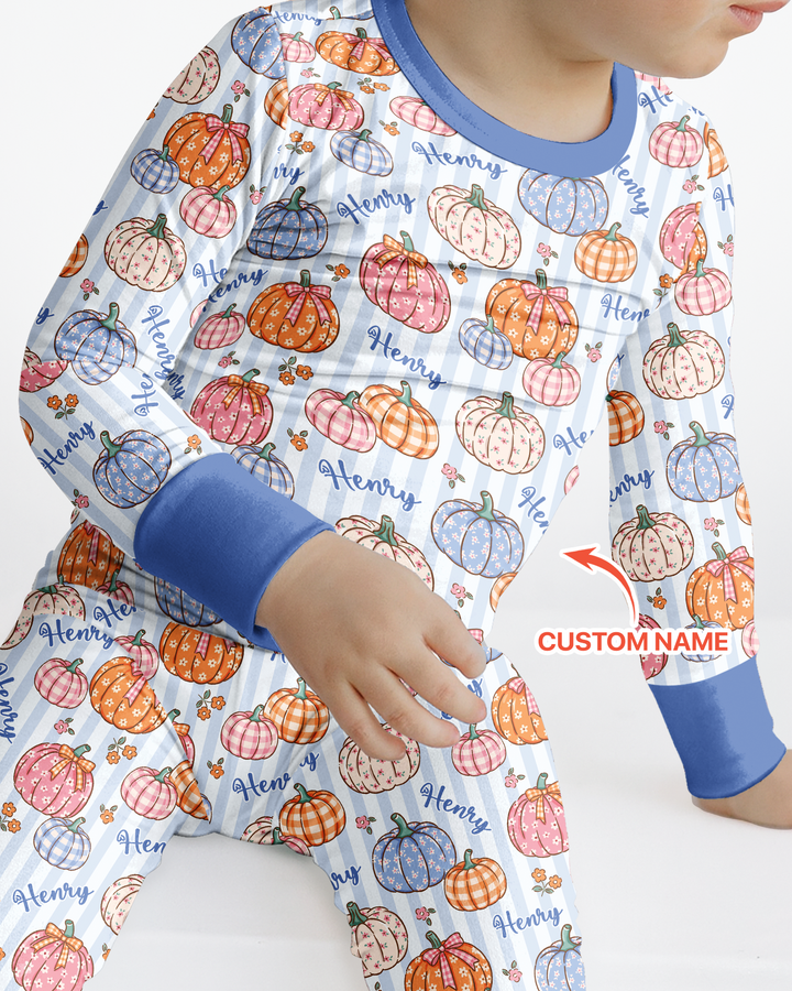 Conjunto de pijama de dos piezas de bambú con mangas largas, plantilla PERSONALIZADA