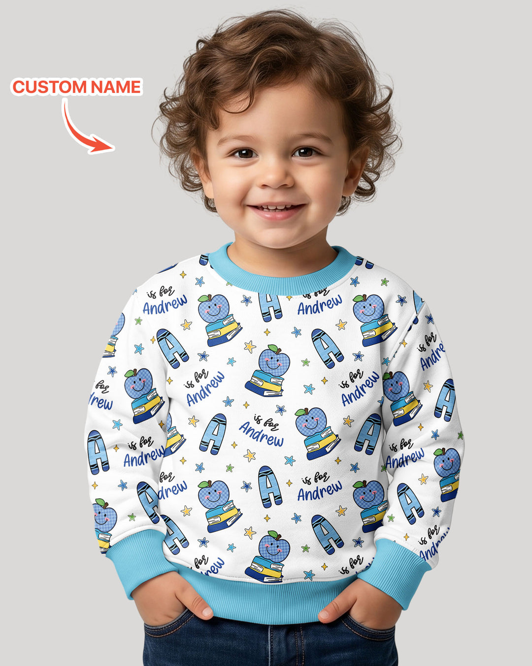 Sudadera de cuello redondo de bambú con plantilla personalizada