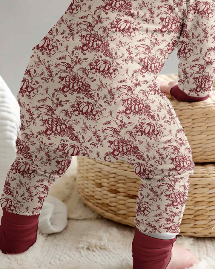 Fall Pumpkin Toile Family Matching Bamboo Convertible Zippy
