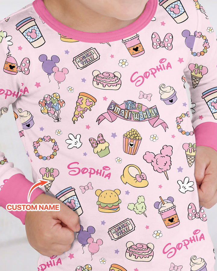 Custom Name Magical Trip Bamboo Two Piece Long Sleeve Pajama Set