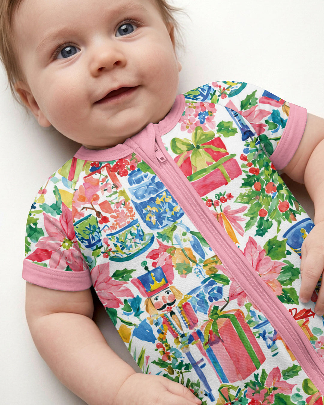 Watercolor Nutcracker Holiday Bamboo Shorty Zippy