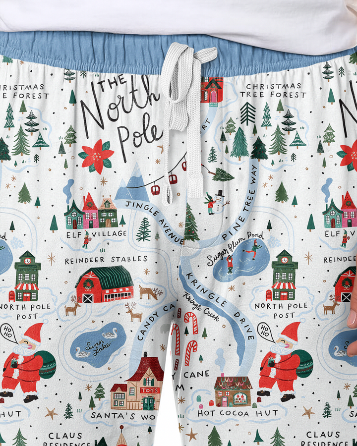 The North Pole Map Bamboo Men's Pajama Set