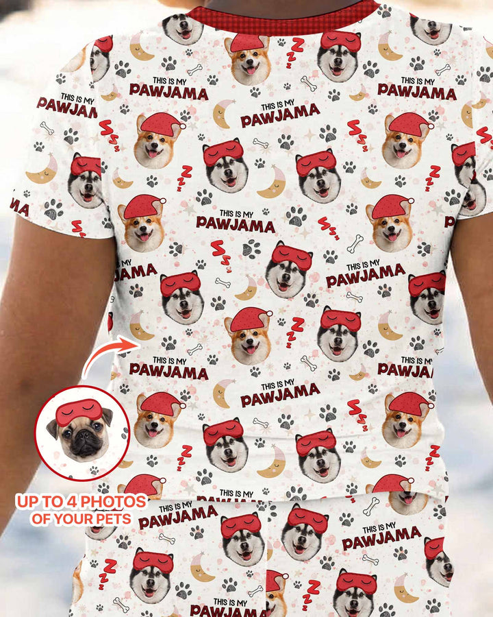 Custom Pet Photo This Is My Pawjama Bamboo Two Piece Short Sleeve Pajama Set