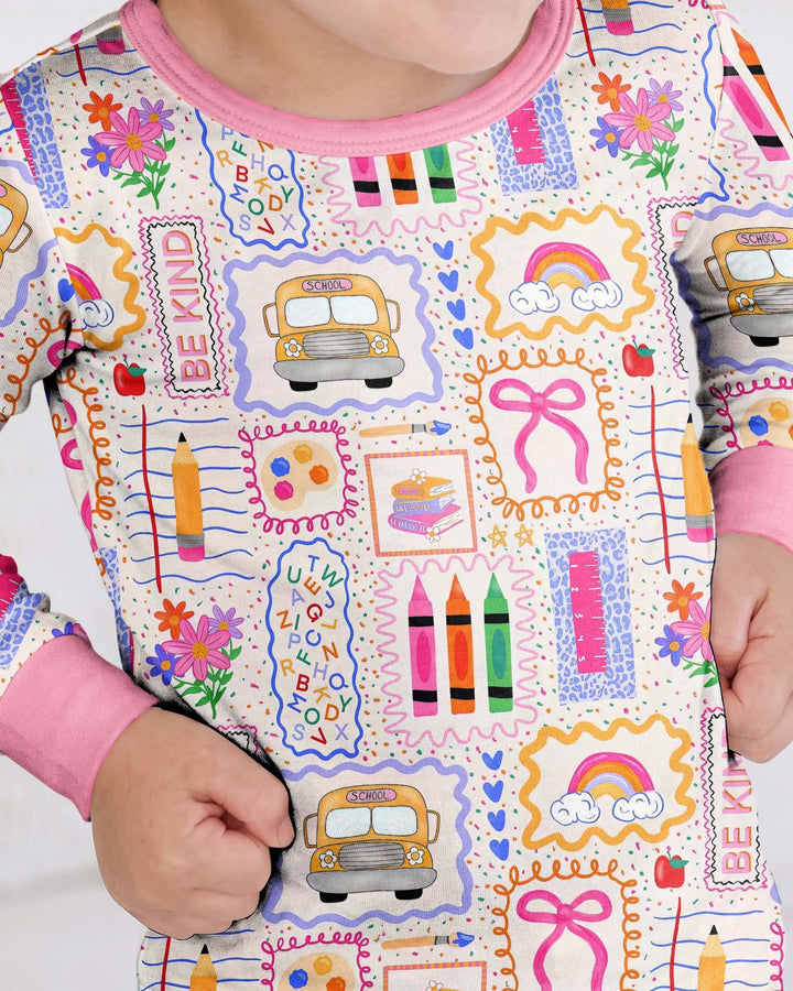 Conjunto de pijama de dos piezas de bambú de manga larga