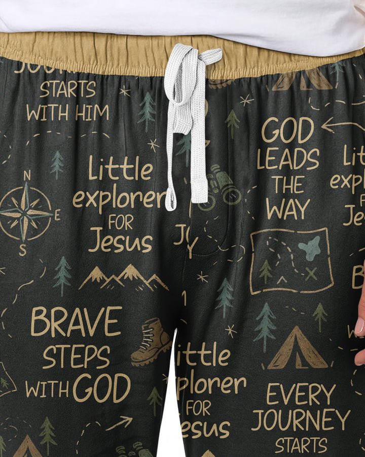 Little Explorer God Leads The Way Bamboo Men's Pajama Set