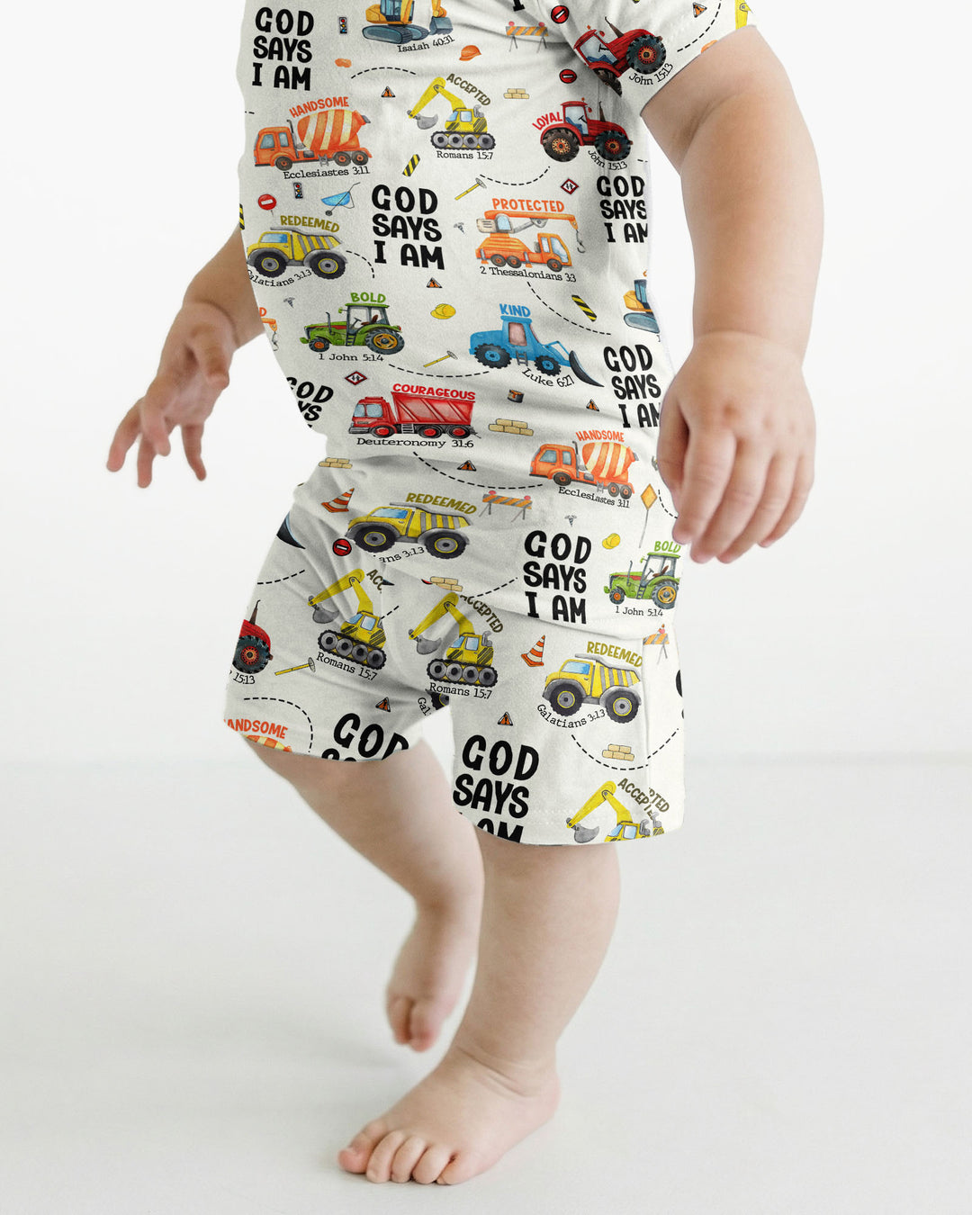 Dios Dice Soy Niño Bambú Conjunto de Pijama de Dos Piezas de Manga Corta y Pantalón Corto