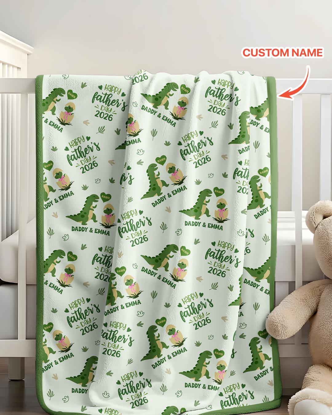 Custom Name Fathers Day 2026 Bamboo Blanket