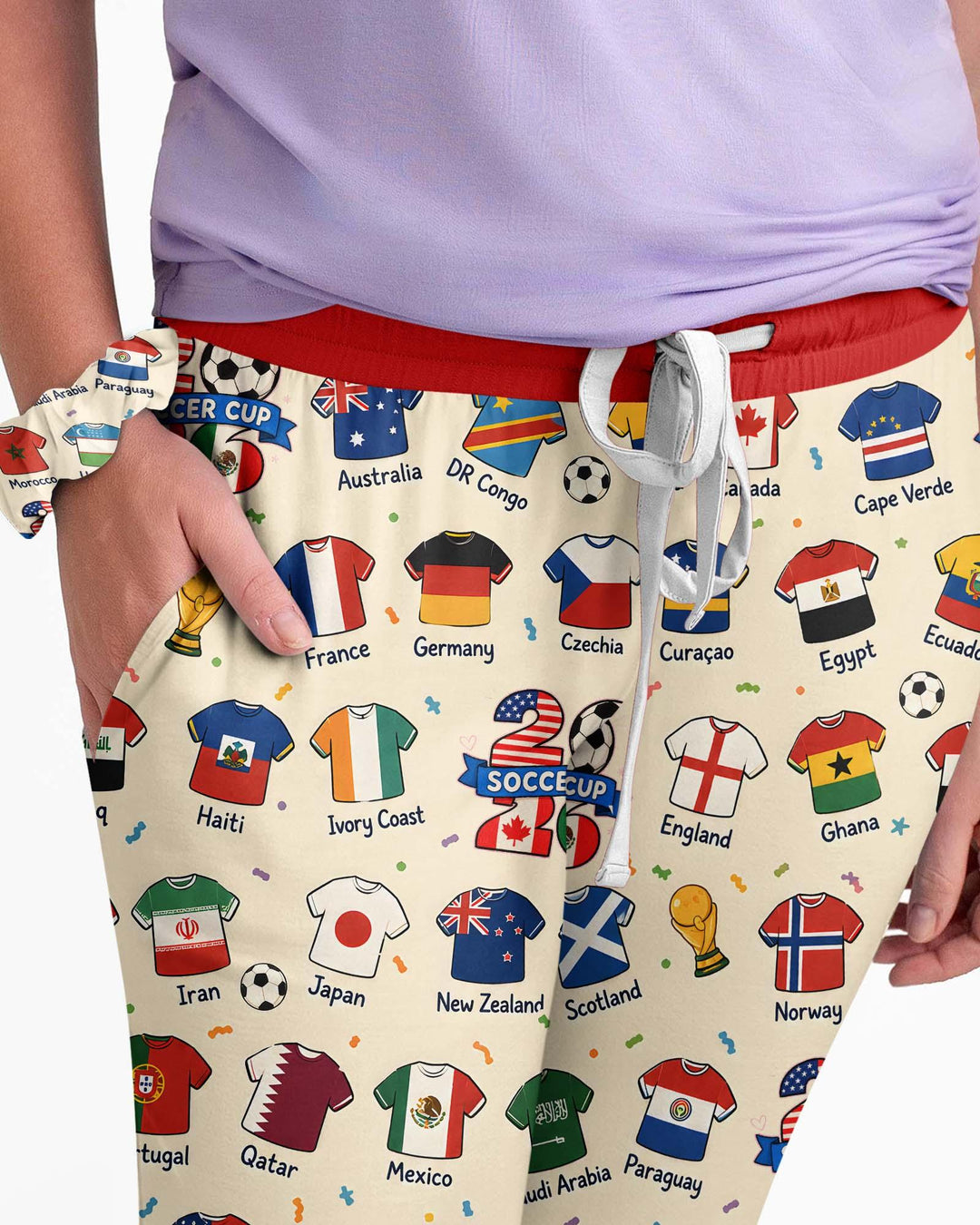 2026 Soccer World Jersey Flag Bamboo Women Pajama Set
