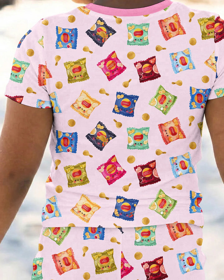 Potato Chips Bamboo Two Piece Short Sleeve Pajama Set