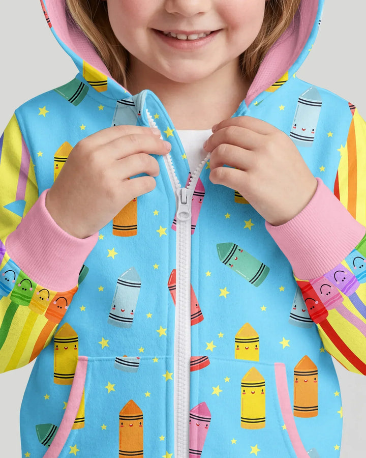 Kapuzenpullover aus Bambus mit hebräischem Alphabet und Reißverschluss