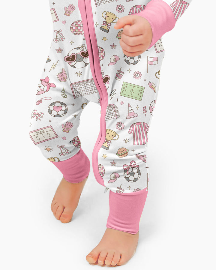 Pink Girly Soccer Coquette Bamboo Convertible Zippy