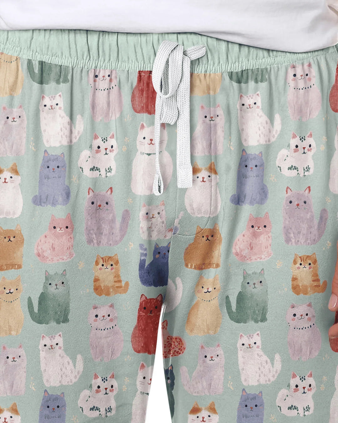 Enchanted Happy Kitty Family Matching Bamboo Men's Pajama Set