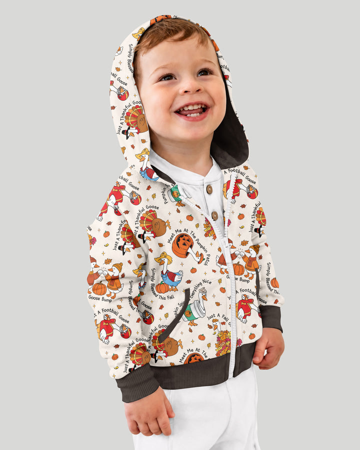Just A Fall Goose Family Matching Bamboo Zip Hoodie