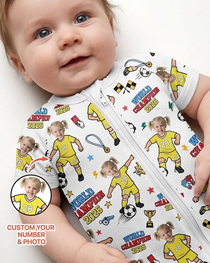 Plantilla PERSONALIZADA de Bambú Pijama Corto con Cremallera
