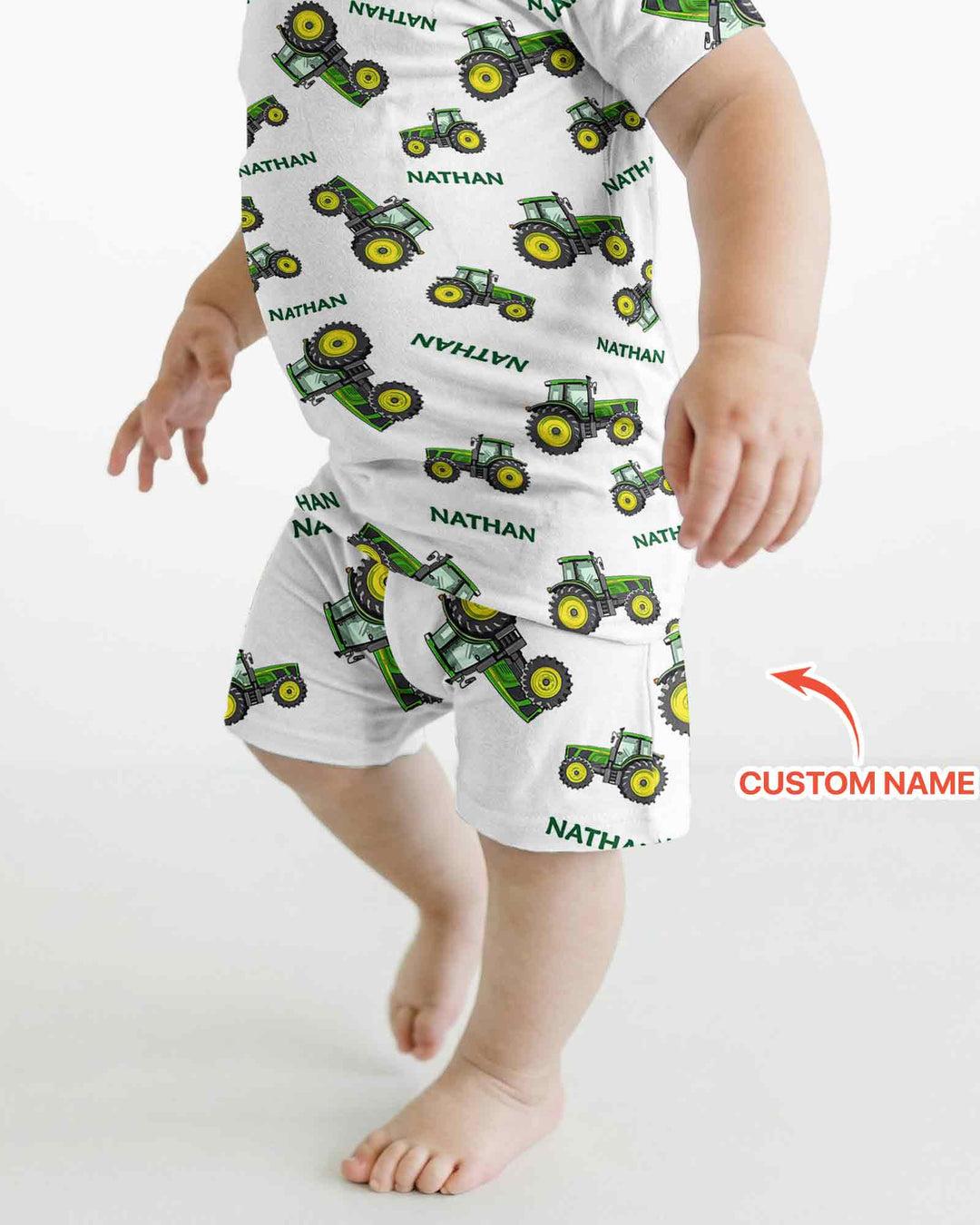 Pijama de bambú de dos piezas de manga corta con pantalón corto, plantilla personalizada