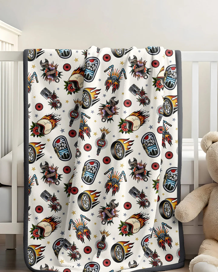Born to Ride Together Family Matching Bamboo Blanket