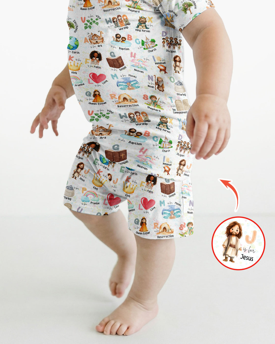 Template Zweiteiliges Pyjama-Set mit kurzen Ärmeln und Shorts