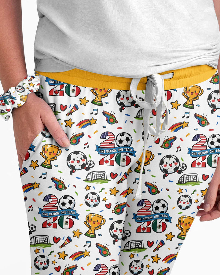 Soccer Fever 2026 Family Matching Bamboo Women Pajama Set