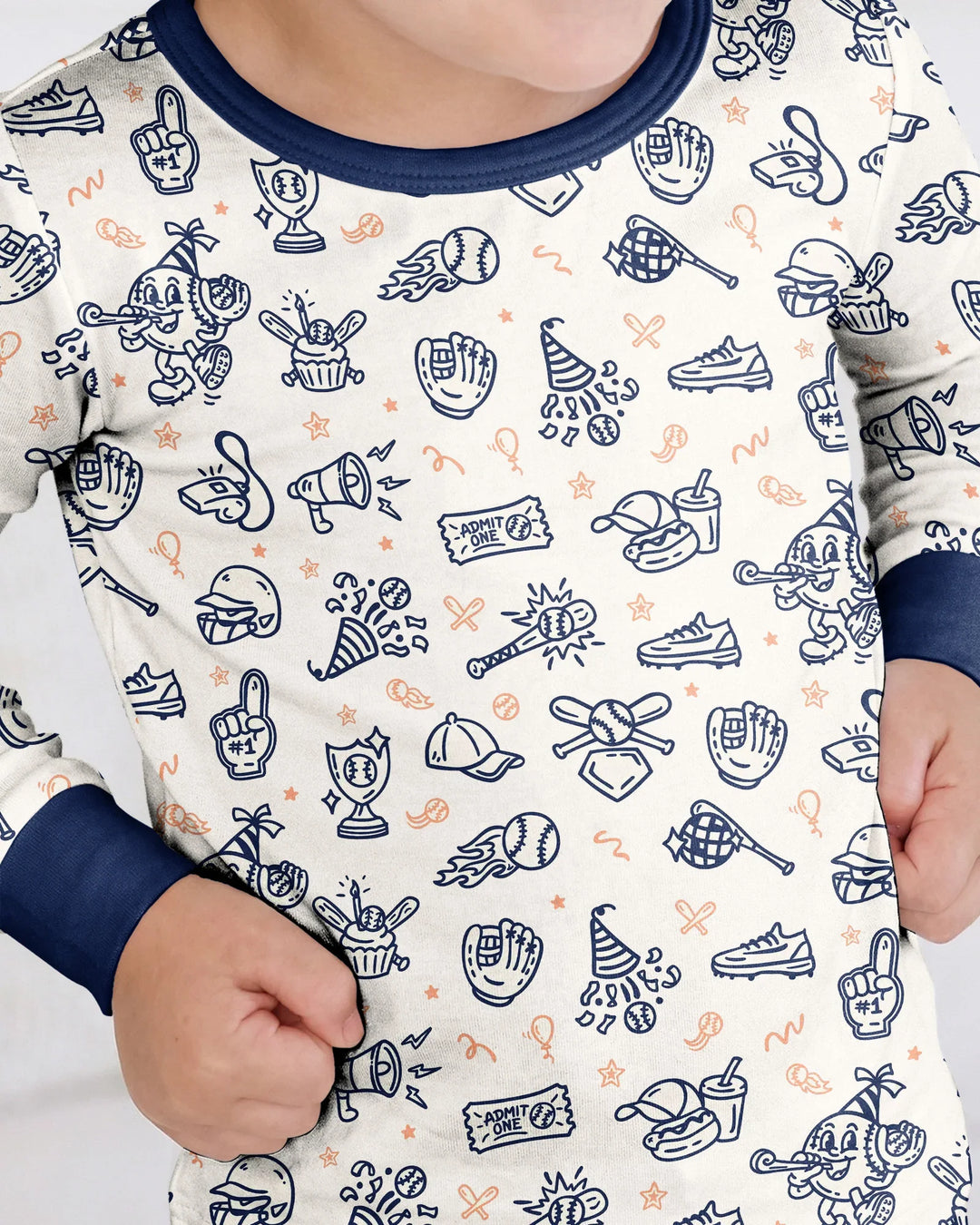 Zweiteiliges Langarm-Pyjama-Set mit Sommerfrüchten