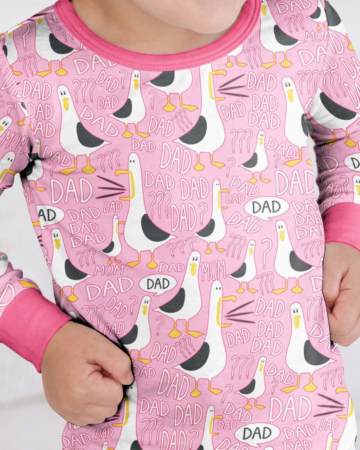 Funny Seagull DAD Bamboo Two Piece Long Sleeve Pajama Set