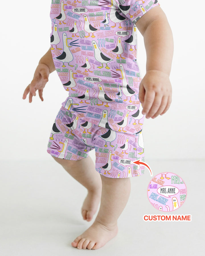 Conjunto de Pijama de Dos Piezas de Bambú con Mangas Cortas y Pantalones Cortos