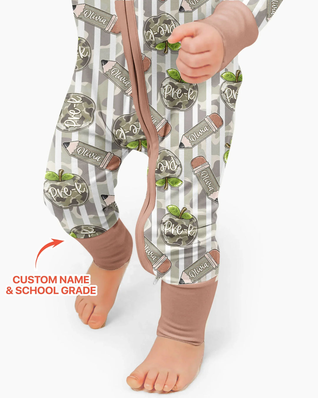 Gerippte Babykleidung mit individuellem Foto - Weich &amp; Skizzenhaft