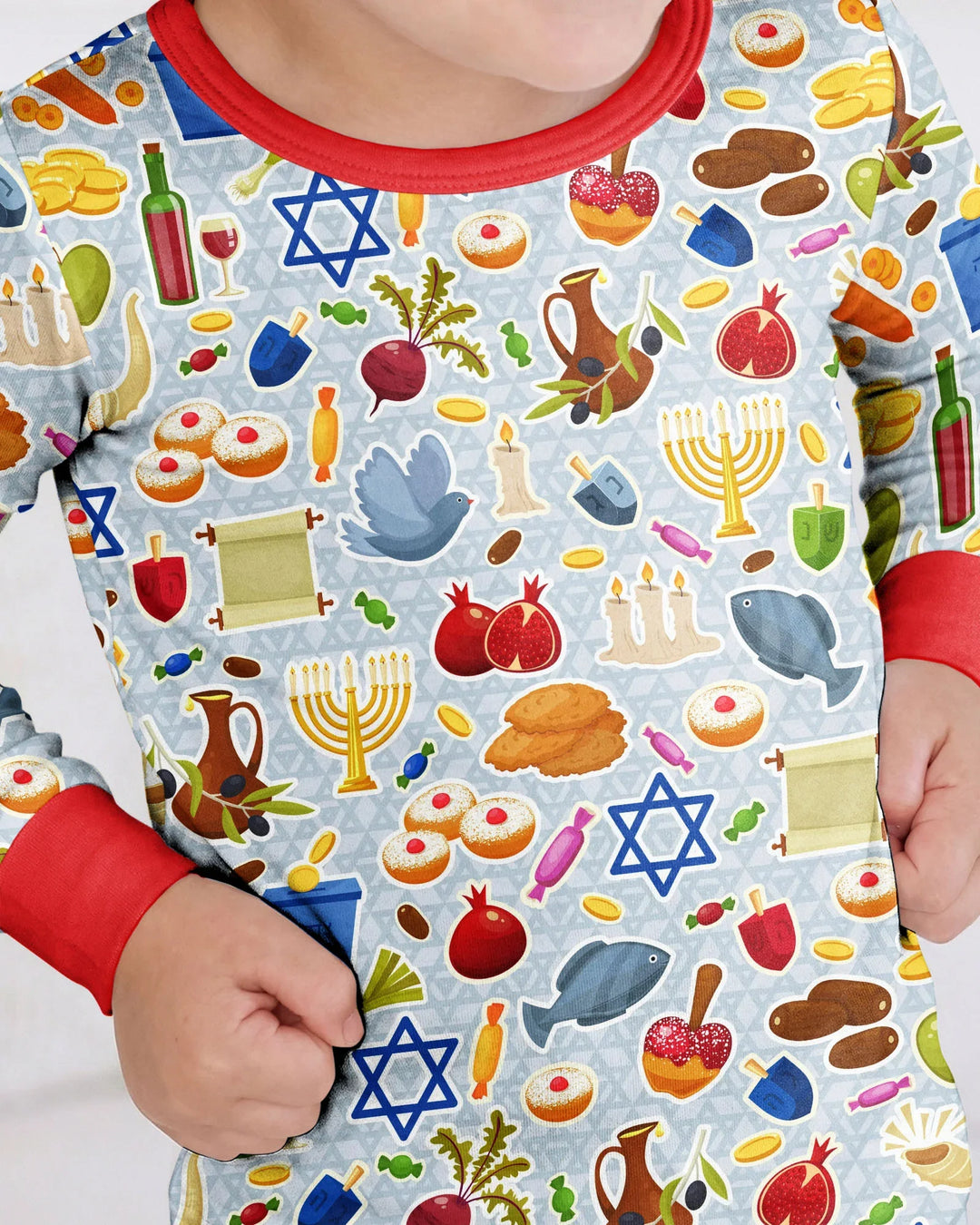 Zweiteiliges Langarm-Pyjama-Set mit Sommerfrüchten