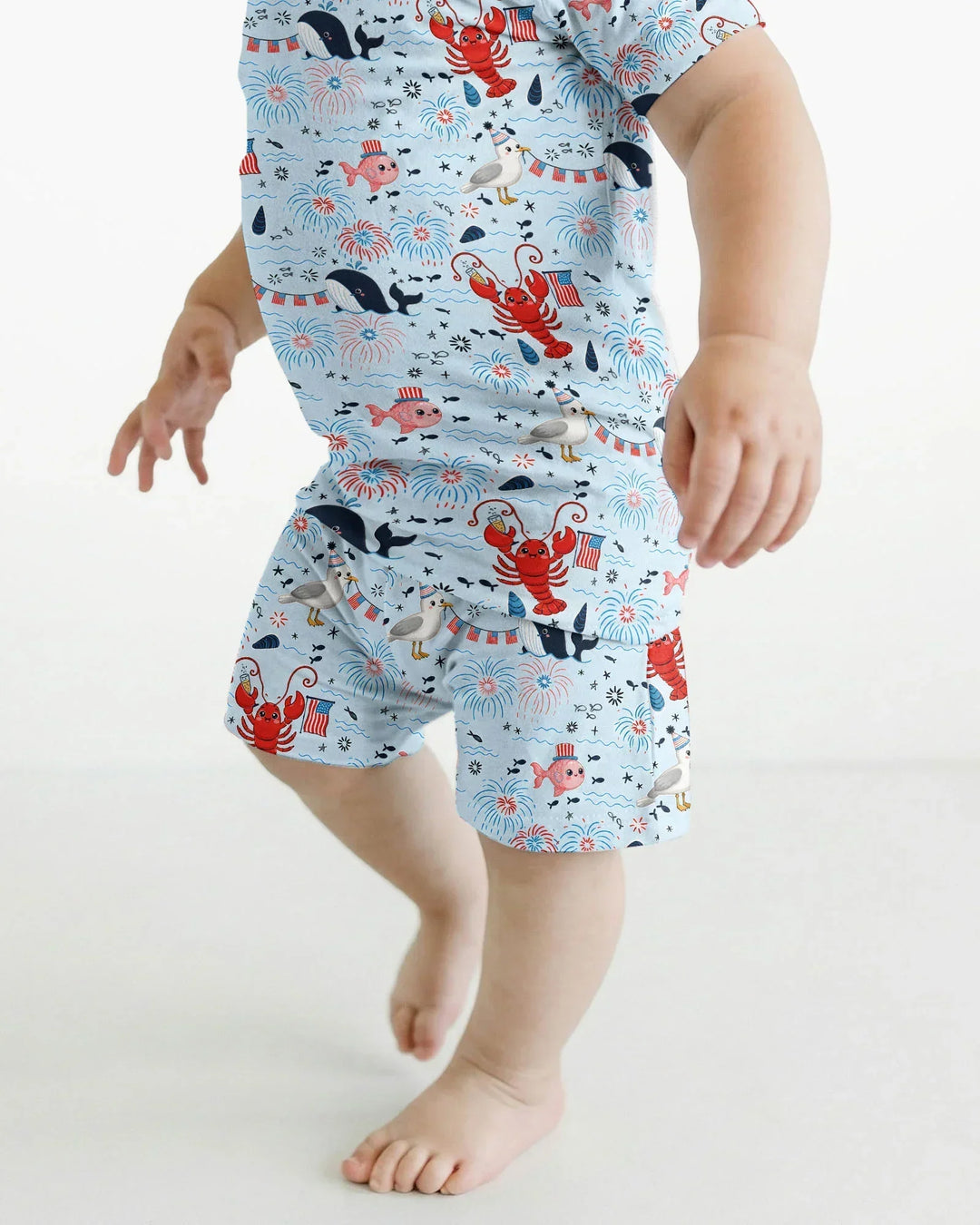 Schlafanzug-Set zweiteilig, kurze Ärmel, kurze Hose, Bambus