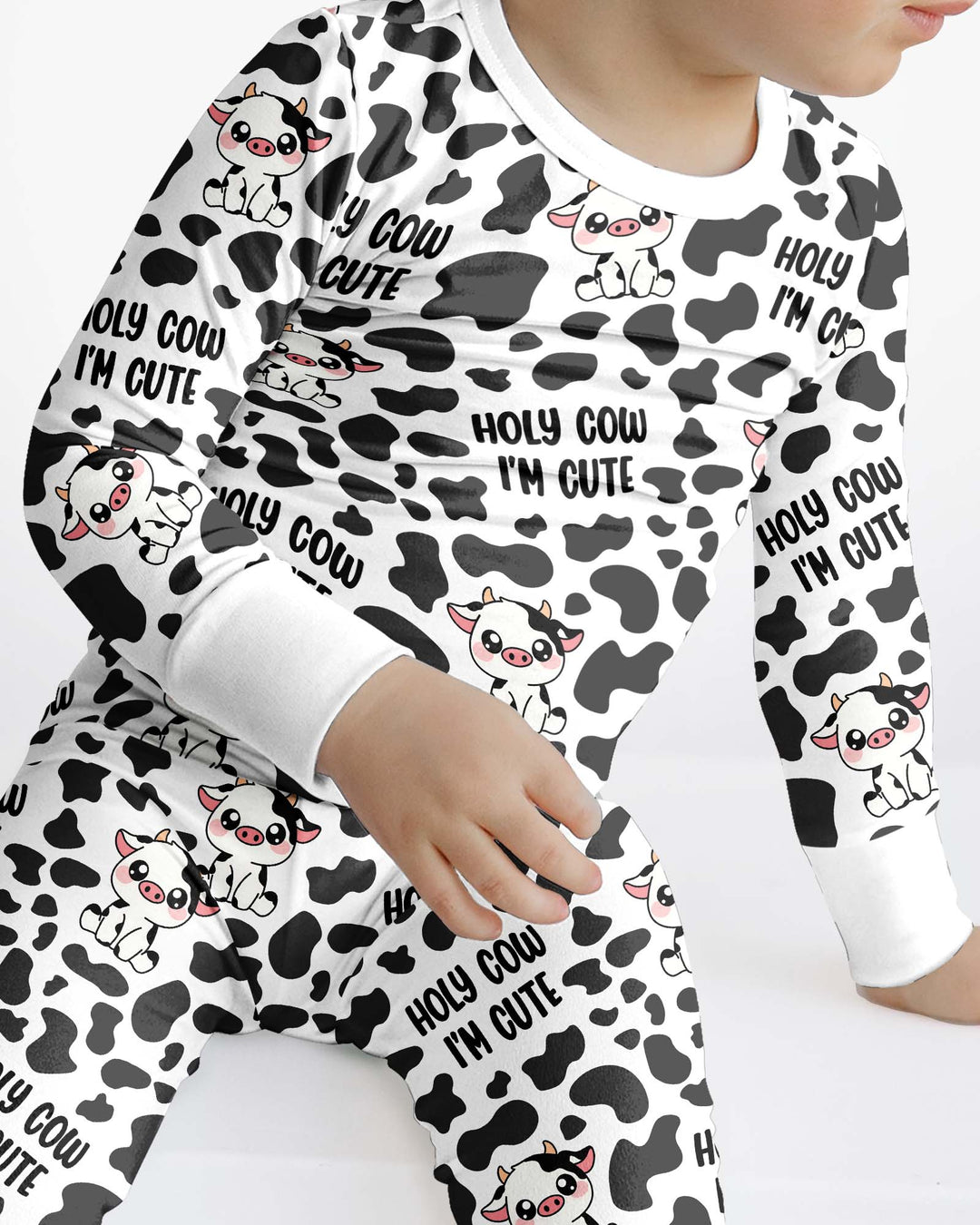 Holy Cow I'm Cute Bamboo Two Piece Long Sleeve Pajama Set