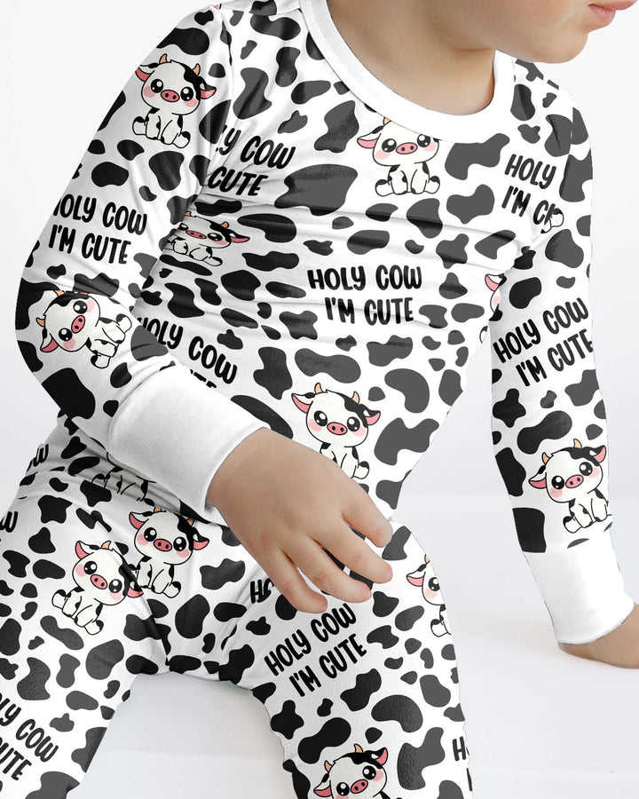 Holy Cow I'm Cute Bamboo Two Piece Long Sleeve Pajama Set