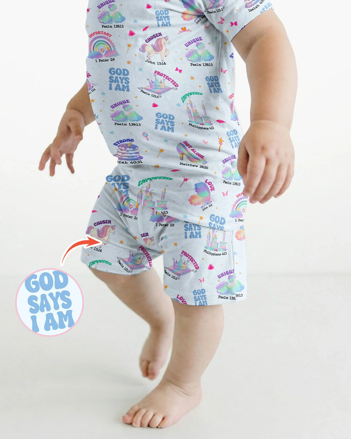 Zweiteiliges Pyjama-Set mit kurzen Ärmeln und Shorts im Sommer-Design
