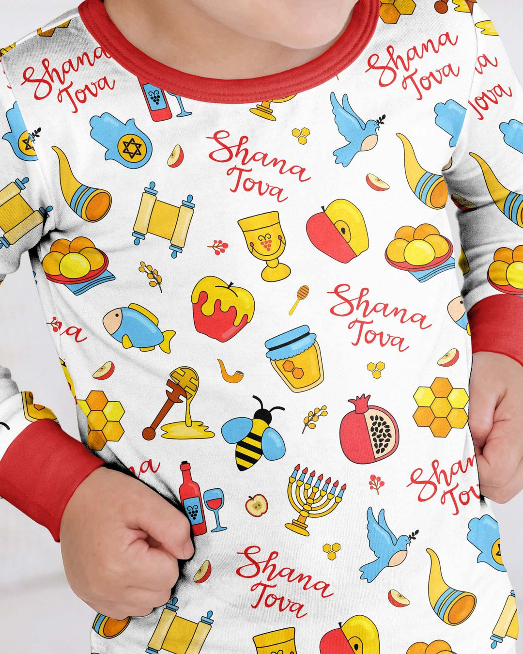Shanah Tovah U'Metukah Bamboo Two Piece Long Sleeve Pajama Set