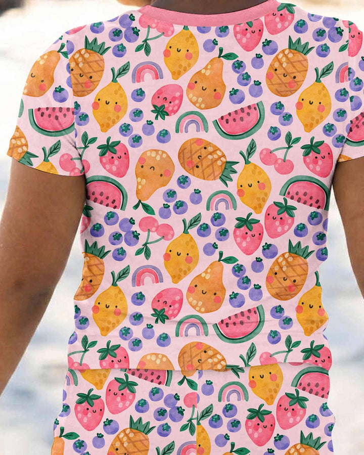 Conjunto de pijama de dos piezas de manga corta de bambú